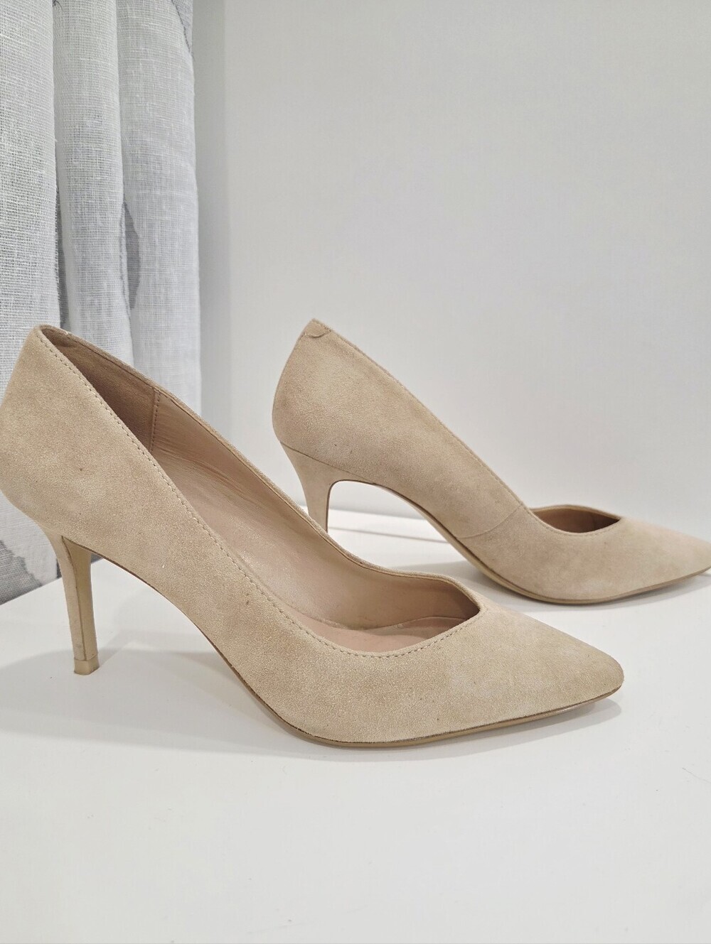 Aldo Beige Suede Pointed Toe Stiletto Pumps Size 36 3.25" Heel